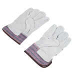 Cordova Striped Canvas Work Gloves with Shoulder Split Leather Palm Coating and 2 1/2