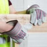Cordova Striped Canvas Work Gloves with Shoulder Split Leather Palm Coating and 2 1/2