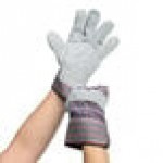 Cordova Striped Canvas Work Gloves with Shoulder Split Leather Palm Coating and 2 1/2