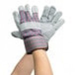 Cordova Striped Canvas Work Gloves with Shoulder Split Leather Palm Coating and 2 1/2