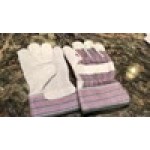 Cordova Striped Canvas Work Gloves with Shoulder Split Leather Palm Coating and 2 1/2