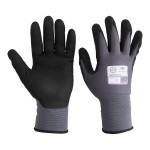 Armor Guys Extraflex 04-001-L Gray 15 Gauge Gloves with Black HCT Microfoam Nitrile Palm Coating - Large