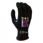Armor Guys Extraflex 04-001-L Gray 15 Gauge Gloves with Black HCT Microfoam Nitrile Palm Coating - Large