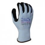 Armor Guys Extraflex 04-001-L Gray 15 Gauge Gloves with Black HCT Microfoam Nitrile Palm Coating - Large