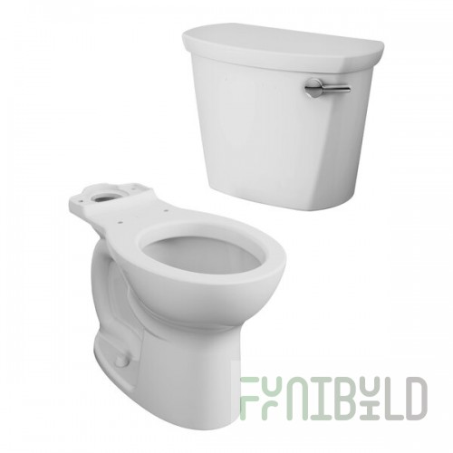 American Standard Cadet PRO 215BA005.020 White Vitreous China Floor-Mount Chair Height Round Toilet with Right-Handed Lever - 1.6 GPF