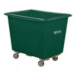 Royal Basket Trucks 10 Cu. Ft. Green Poly Truck with Steel Base and 2 Rigid / 2 Swivel Casters R08-GNX-PGC-4UNN Royal Basket Trucks 10 Cu. Ft. Green Poly Truck with Steel Base and 2 Rigid / 2 Swivel Casters R08-GNX-PGC-4UNN