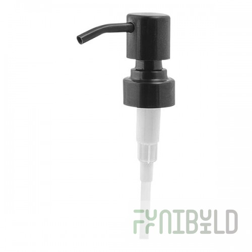 room360 Matte Black Plastic Soap Dispenser Pump - 6/Case