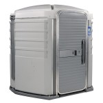 PolyJohn SA1-1007 We'll Care III Light Gray Wheelchair Accessible Portable Restroom - Assembled