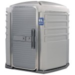 PolyJohn SA1-1007 We'll Care III Light Gray Wheelchair Accessible Portable Restroom - Assembled