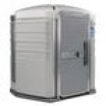 PolyJohn SA1-1007 We'll Care III Light Gray Wheelchair Accessible Portable Restroom - Assembled