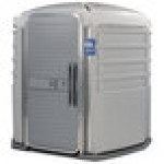 PolyJohn SA1-1007 We'll Care III Light Gray Wheelchair Accessible Portable Restroom - Assembled