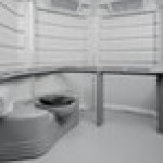 PolyJohn SA1-1007 We'll Care III Light Gray Wheelchair Accessible Portable Restroom - Assembled