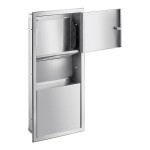 Lavex Stainless Steel C-Fold / Multifold Recessed Paper Towel Dispenser with 2 Gallon Waste Receptacle Lavex Stainless Steel C-Fold / Multifold Recessed Paper Towel Dispenser with 2 Gallon Waste Receptacle