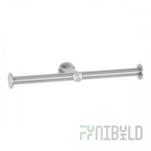 Bobrick Fino B-9547 Surface-Mounted Stainless Steel Double Roll Toilet Tissue Holder with Satin Finish