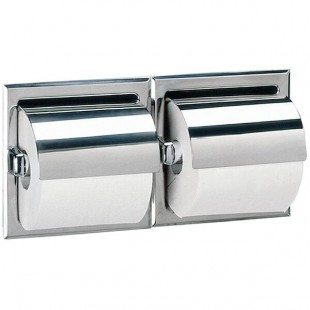 Bobrick B-699 Recessed Double Toilet Tissue Dispenser with Stainless Steel Hood and Bright Polish Finish Bobrick B-699 Recessed Double Toilet Tissue Dispenser with Stainless Steel Hood and Bright Polish Finish
