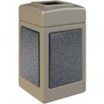 Commercial Zone 720329K StoneTec 42 Gallon Square Forest Green Open Top Decorative Trash Can with Sedona Panels Commercial Zone 720329K StoneTec 42 Gallon Square Forest Green Open Top Decorative Trash Can with Sedona Panels
