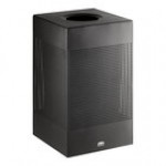 Rubbermaid® FGSC18EPLSM Silhouettes Metallic Silver Steel Designer Square Trash Can - 20 Gallon