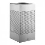 Rubbermaid® FGSC18EPLSM Silhouettes Metallic Silver Steel Designer Square Trash Can - 20 Gallon