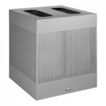 Rubbermaid® FGSC18EPLSM Silhouettes Metallic Silver Steel Designer Square Trash Can - 20 Gallon