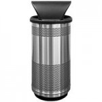 Witt Industries SC55P-01-SS-HT 55 Gallon Standard Perforated Stainless Steel Outdoor Trash Can with Hood Top Lid Witt Industries SC55P-01-SS-HT 55 Gallon Standard Perforated Stainless Steel Outdoor Trash Can with Hood Top Lid