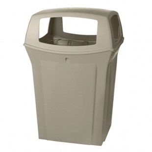 Rubbermaid® FG917388BEIG Ranger Beige Square Trash Can with 4 Openings 45 Gallon Rubbermaid® FG917388BEIG Ranger Beige Square Trash Can with 4 Openings 45 Gallon
