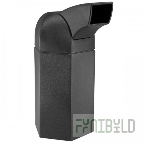 Commercial Zone 73780199 PolyTec Series Black 50 Gallon Hexagon Trash Can with Drive Thru Lid