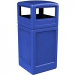 Commercial Zone 73780199 PolyTec Series Black 50 Gallon Hexagon Trash Can with Drive Thru Lid Commercial Zone 73780199 PolyTec Series Black 50 Gallon Hexagon Trash Can with Drive Thru Lid