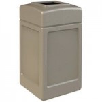 Commercial Zone 73780199 PolyTec Series Black 50 Gallon Hexagon Trash Can with Drive Thru Lid Commercial Zone 73780199 PolyTec Series Black 50 Gallon Hexagon Trash Can with Drive Thru Lid