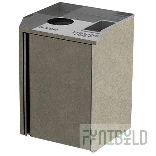 Lakeside 3420BS Rectangular Stainless Steel Liquid / Cup Refuse Station with Top Access and Beige Suede Laminate Finish - 26 1/2