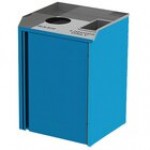 Lakeside 3420BS Rectangular Stainless Steel Liquid / Cup Refuse Station with Top Access and Beige Suede Laminate Finish - 26 1/2