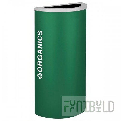 Ex-Cell Kaiser RC-KDHR-O EGX Kaleidoscope Collection Emerald Texture Half Round 8 Gallon Customizable Organics Receptacle