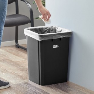 Lavex 19 Gallon Black Square Trash Can