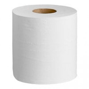 Lavex 1-Ply White Center Pull Paper Towel 750' Roll - 6/Case