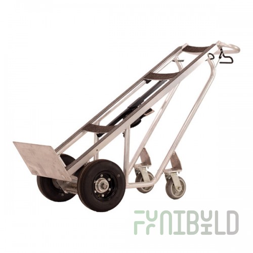 Valley Craft 1,000 lb. Deluxe 4-Wheel Extended Frame Steel Hand Truck with Pneumatic Wheels F89206