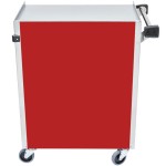 Lakeside 610RD Standard-Duty Stainless Steel Three Shelf Utility Cart with Enclosed Base and Red Finish - 16 1/2