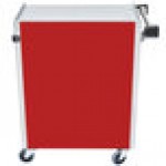 Lakeside 610RD Standard-Duty Stainless Steel Three Shelf Utility Cart with Enclosed Base and Red Finish - 16 1/2