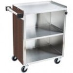 Lakeside 610RD Standard-Duty Stainless Steel Three Shelf Utility Cart with Enclosed Base and Red Finish - 16 1/2