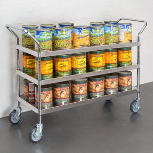 Regency Stainless Steel Three Shelf Utility Cart - 18