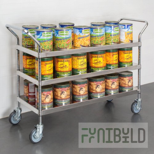 Regency Stainless Steel Three Shelf Utility Cart - 18