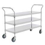 Regency Stainless Steel Three Shelf Utility Cart - 18