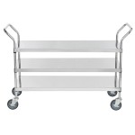 Regency Stainless Steel Three Shelf Utility Cart - 18
