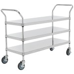 Regency Stainless Steel Three Shelf Utility Cart - 18