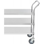 Regency Stainless Steel Three Shelf Utility Cart - 18