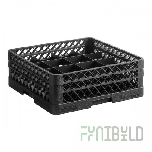 Vollrath TR4DA Traex® Full-Size Black 16-Compartment 6 3/8
