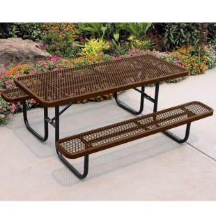 Ultra Site 6' Brown Extra Heavy-Duty Double-Sided ADA Rectangular Diamond Table 72