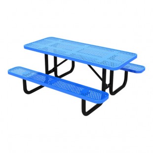Lifeyard 6' Blue Perforated Metal Picnic Table