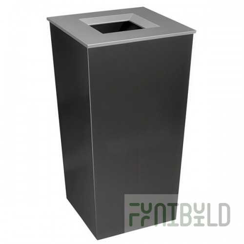 Ex-Cell Kaiser RC-MTR-34 TR HCCL Metro Companion XL 34 Gallon Hammered Charcoal Square Trash Can