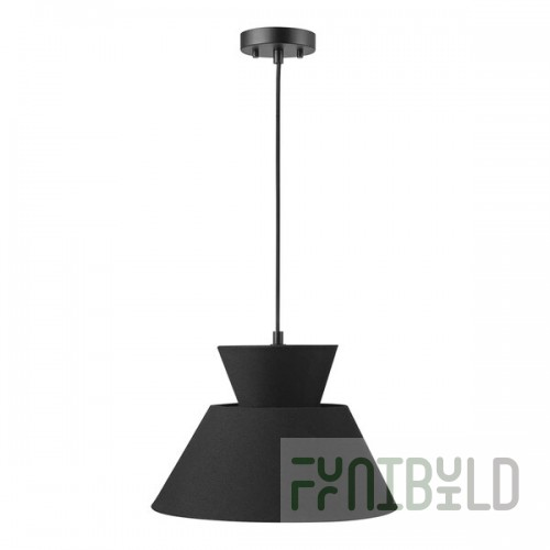 Globe Novogratz Mid-Century Modern Black Linen Chandelier - 120V, 60W