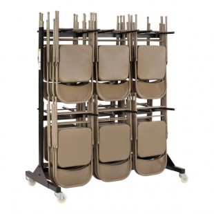 Safco 4199BL Black Two-Tier Hanging Folding Chair Cart