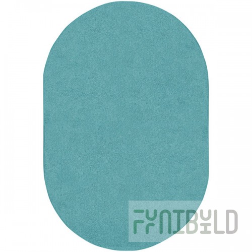 Joy Carpets Kid Essentials Just Kidding 6' x 9' Seafoam Oval Area Rug